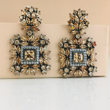 Bronze Diamond Square Earrings